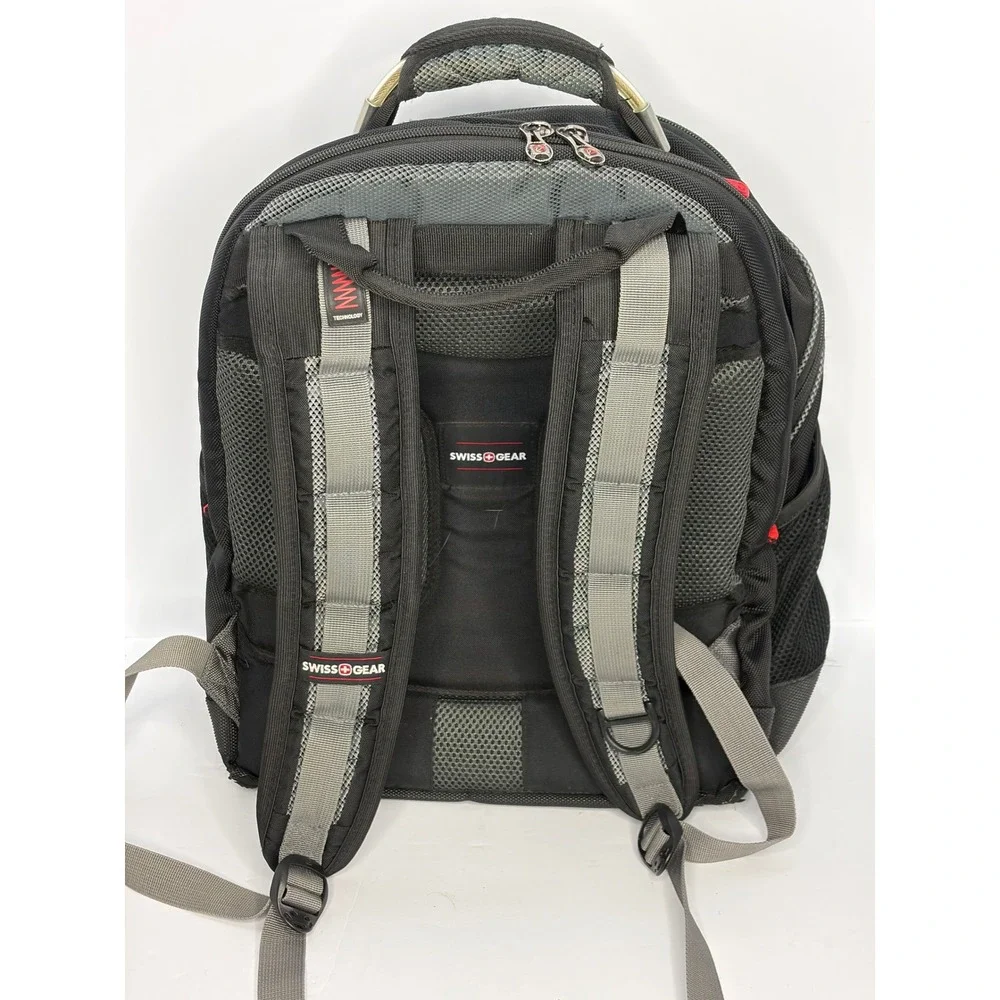 SwissGear Laptop Backpack Black Gray Padded Travel School Bag